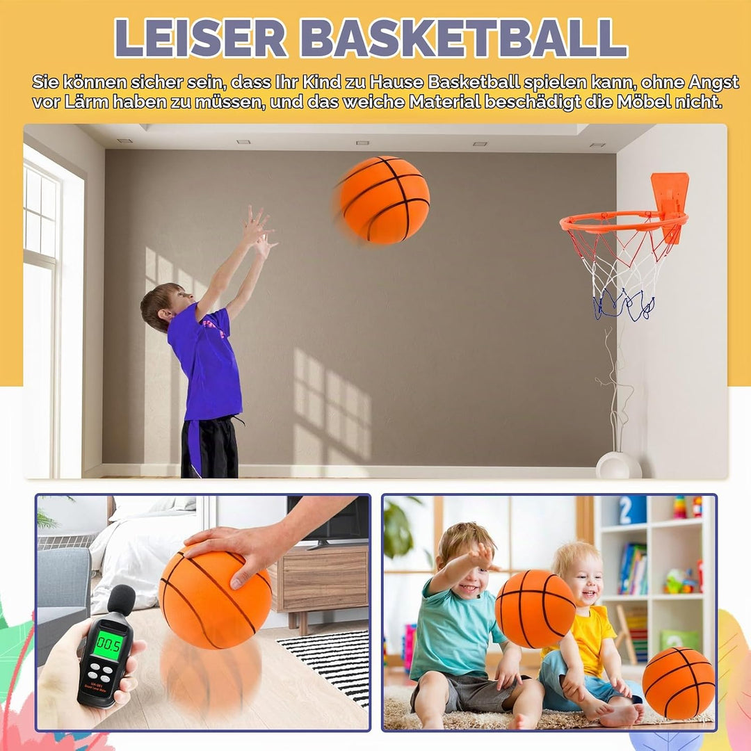 Lautloser Basketball, Silent Basketball Grösse 3 (18cm), Ball aus Schaumstoff mit hoher Dichte, Scha