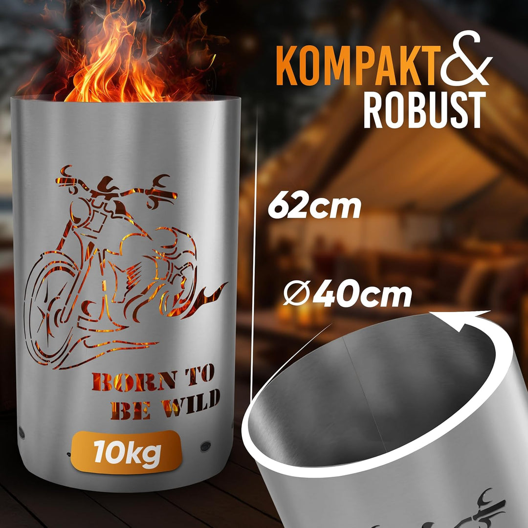 Feuertonne/Feuerkorb mit Motiv Born to be wild