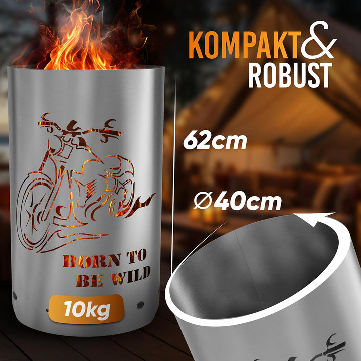Feuertonne/Feuerkorb mit Motiv Born to be wild
