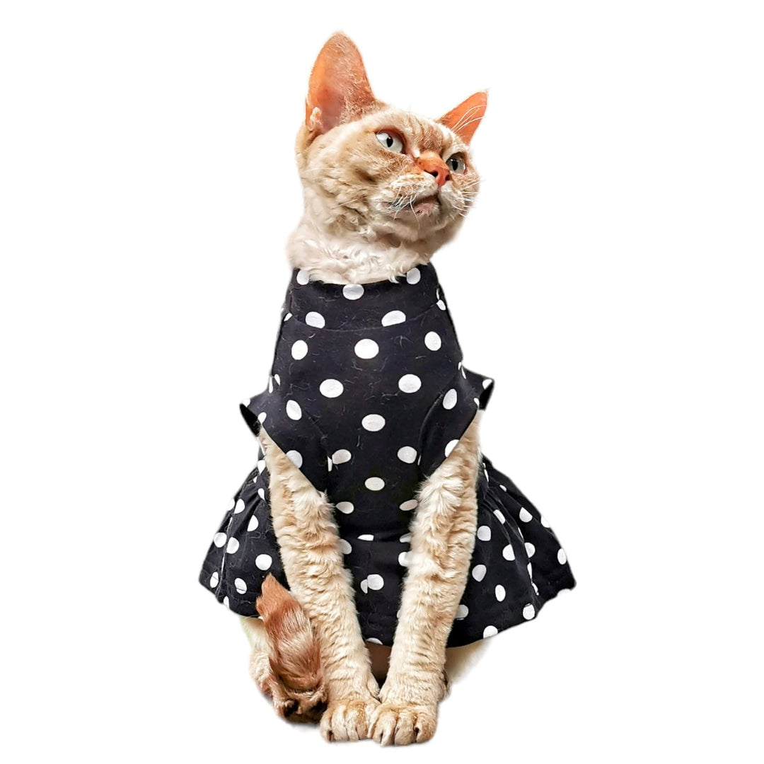 Kotomoda Katzen Kleid Polka-Dot Sphynx Katzen (M), M