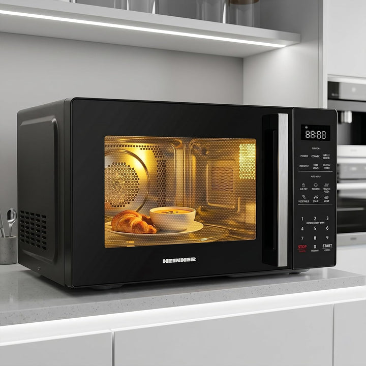 23 L Mikrowelle mit Grill, Heissluft &amp; Airfryer – 4-in-1 Kombigerät, 900 W Mikrowelle + 1000 W Grill