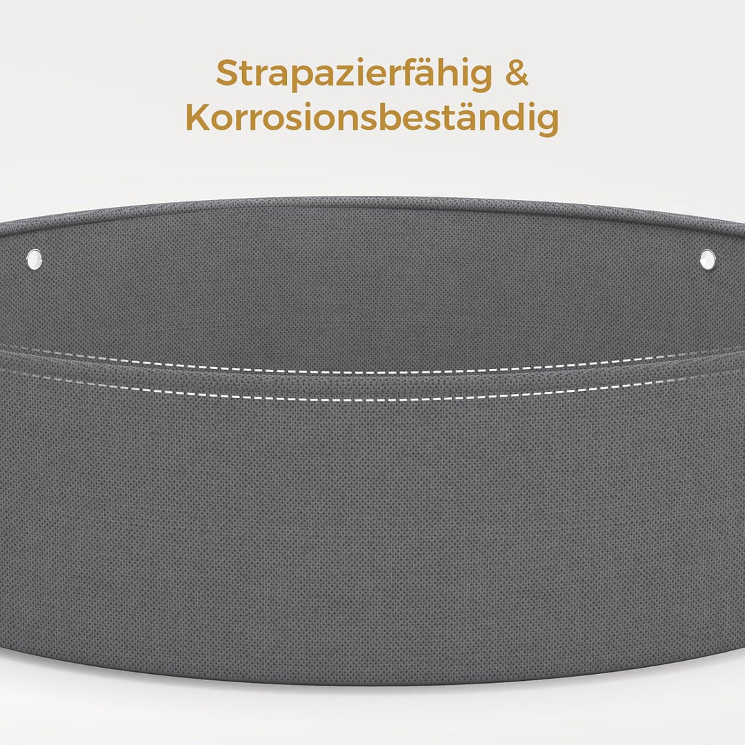 Couchtisch Rund mit Hebeplatte, Couchtisch Höhenverstellbar, Beistelltisch, Wohnzimmertisch mit Korb