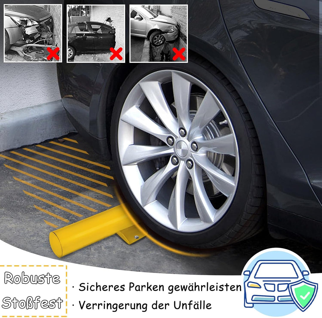 NAIZY Radstopper 2er Metall Parkstopper Parkplatzbegrenzung 180x8x9cm Parkplatzmarkierung mit Dehnsc