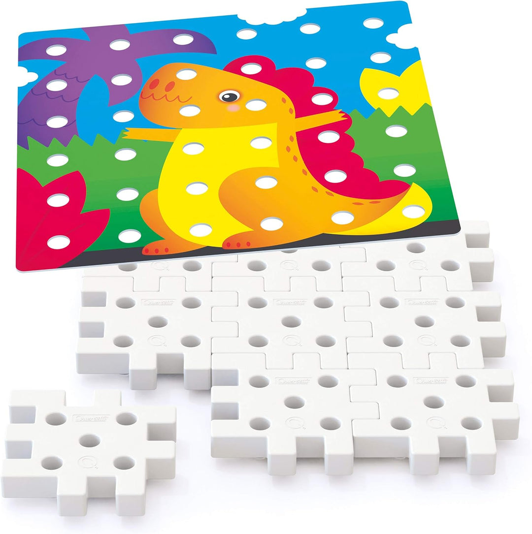 Quercetti Jumbo Peggy Montessori Spielzeug ab 2 Jahre, Mosaik Bastelset, 36 grosse Nägel und 9 Einst