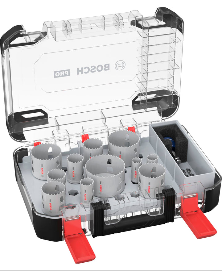Bosch 14x PRO Multi Material Power Change Plus Lochsäge-Set – Transparentes Etui (für Weichholz, Tro