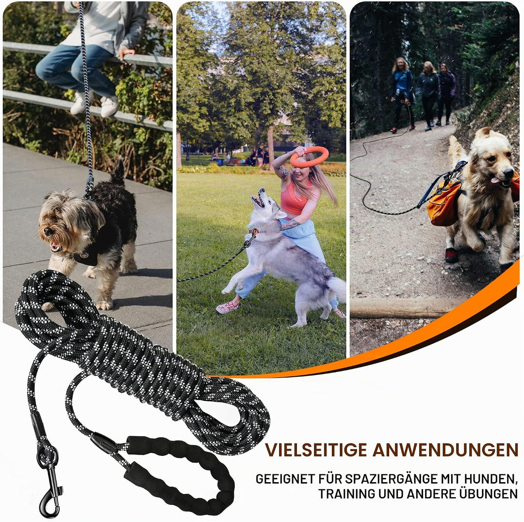 Reflektierend Schleppleine für Hunde, 5m/10m/20m Seil Hundeleine Trainingsleine Langes Ausbildungsle