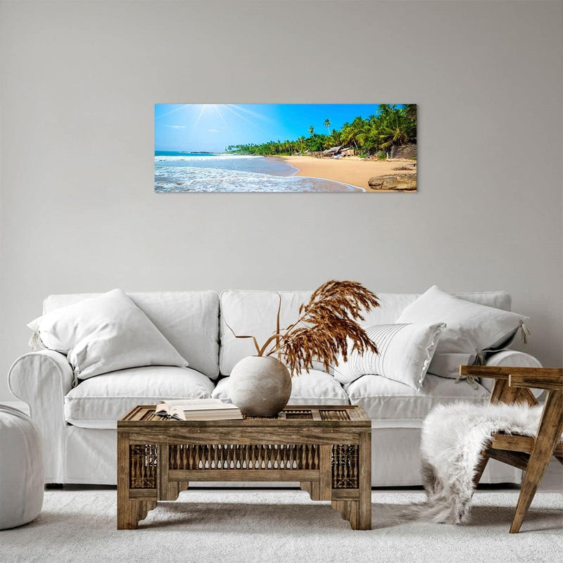 Bilder auf Leinwand Insel Landschaft Maledivie Freiheit Leinwandbild 90x30cm Wandbilder Dekoration W