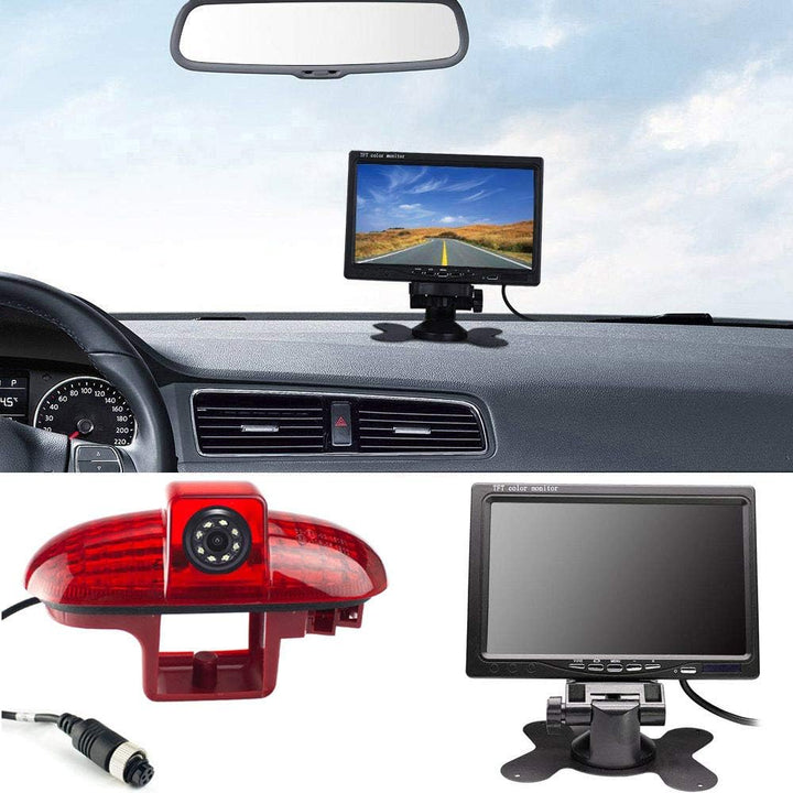 Rückfahrkamera Transportster+7'' TFT LCD Bildschirm Auto Monitor im 3.Bremslicht Bremsleuchte Ersatz