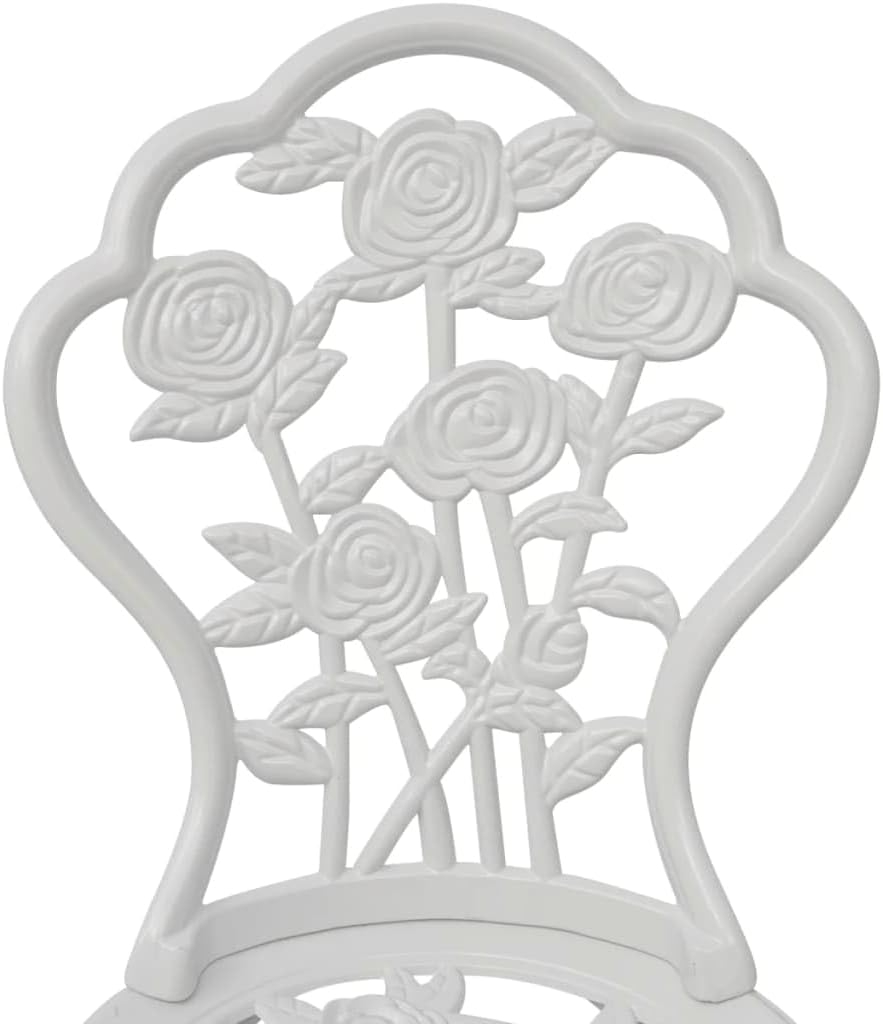 vidaXL Bistrostühle Stuhlset Gartenstuhl 2 STK. 41x49x81,5 cm Aluminiumguss Weiss, Weiss