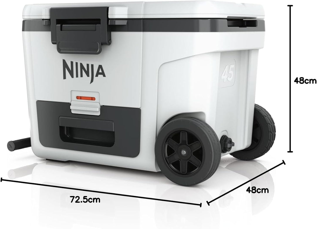Ninja FrostVault Kühlbox mit Rollen und Isolierung, integrierter Dry Zone Schublade für Lagerung bei
