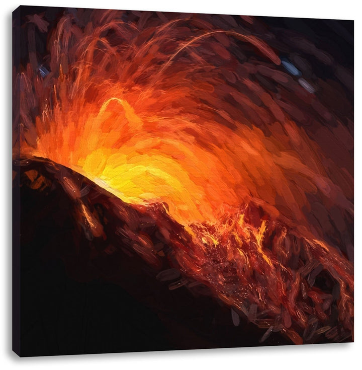 Pixxprint Vulkanausbruch als Leinwandbild/Grösse: 70x70 cm/Wandbild/Kunstdruck/fertig bespannt, 70x7