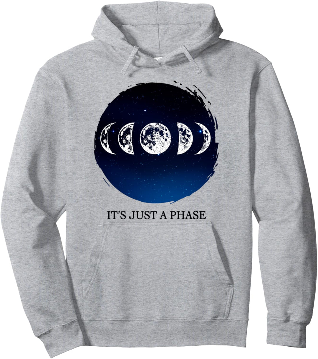 Lunar Moon Phases Nerdy Space & Science Waxing Halbmond Pullover Hoodie