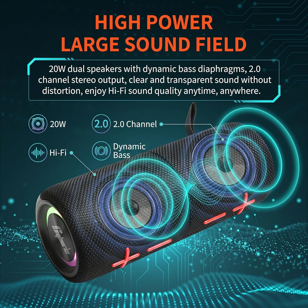 CYBORIS Tragbarer 2-in-1 magnetischer Bluetooth-Lautsprecher, 20W Bluetooth 5.3 mit Dual-Lautspreche