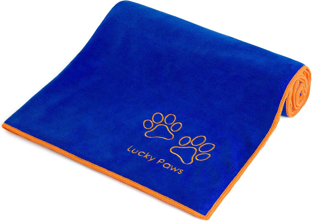 Lucky Paws® Hundehandtuch - 140x70cm XL Hundehandtuch extra saugfähig - schnell trocknend, luxuriös