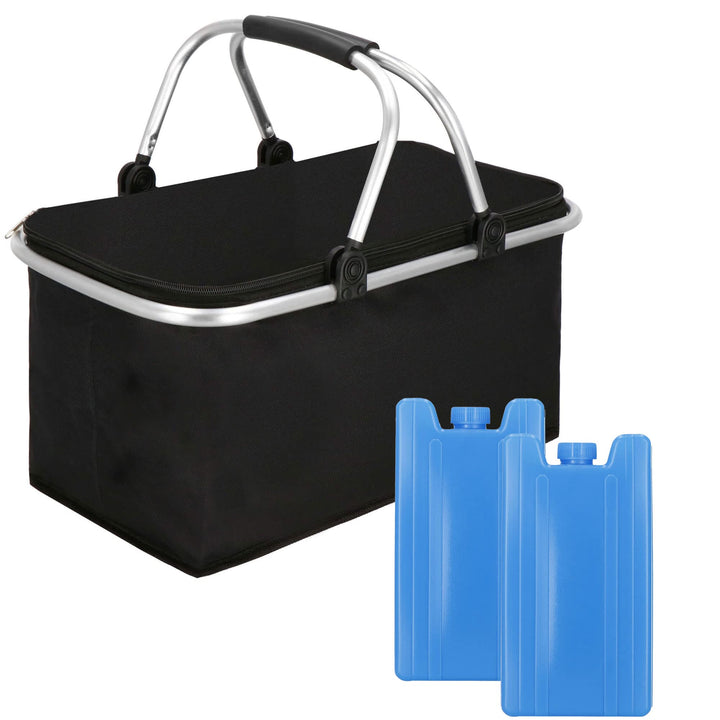 SPRINGOS Thermotasche Kühltasche Schwarz, 2 Kühlakku, Schwarz, 2 Kühlakku