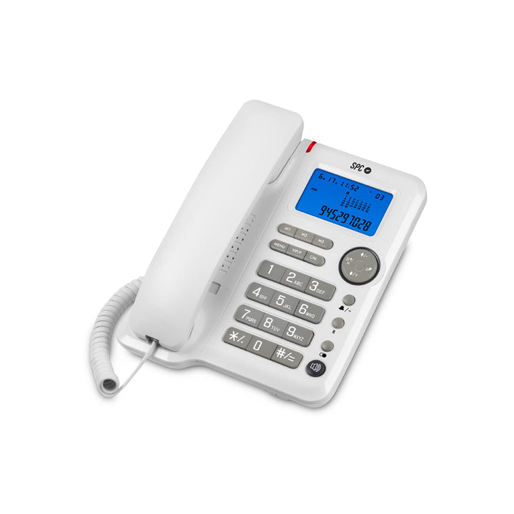 SPC Office ID – Tisch- oder Wandtelefon mit grossem batteriebetriebenen Display, 3 Direktspeichern,