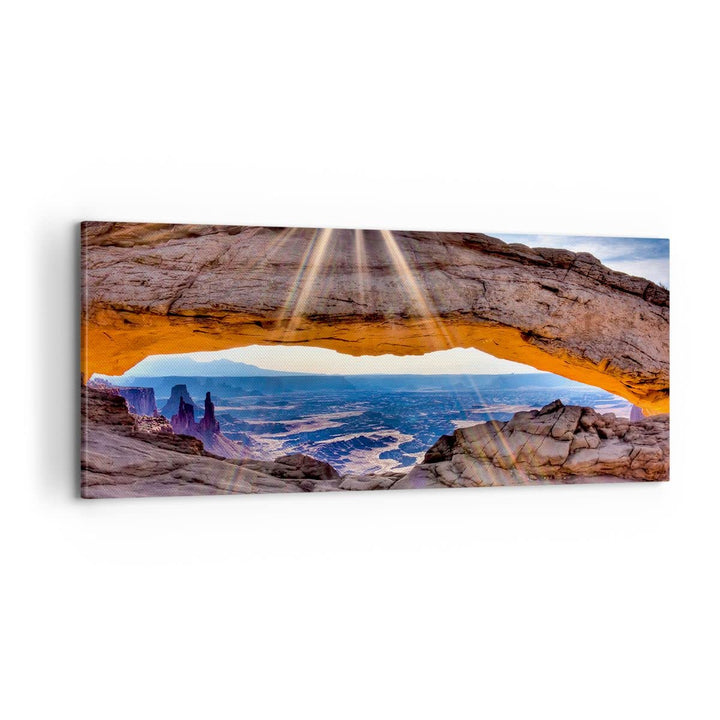 Panorama Bilder auf Leinwand 100x40cm Leinwandbild Felsen Ansicht Landschaft Gross Wanddeko Bild Sch