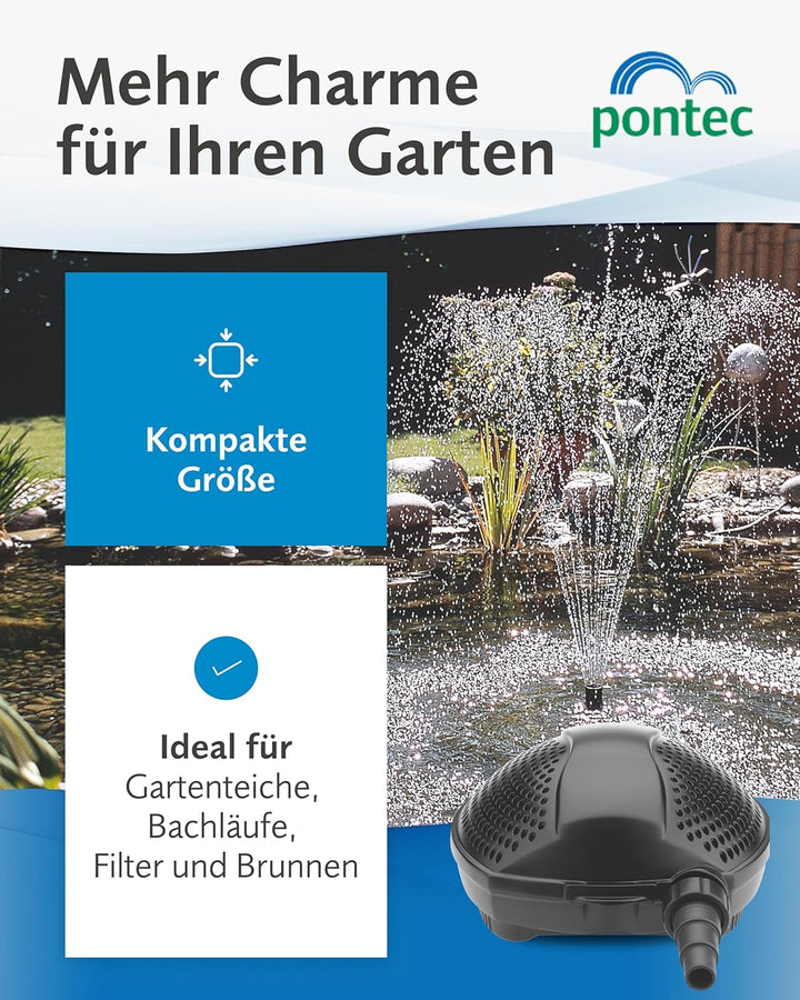 Pontec 50853 PondoMax Eco 2500 - Filter- und Bachlaufpumpe / energieeffiziente Pumpe für Bachläufe /