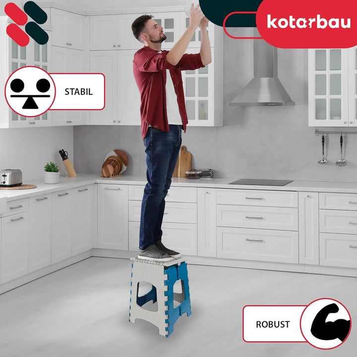 KOTARBAU® Tritthocker klappbar - 44 cm - Klappstuhl - Sitzhocker - Klapphocker - rutschfest & Stands