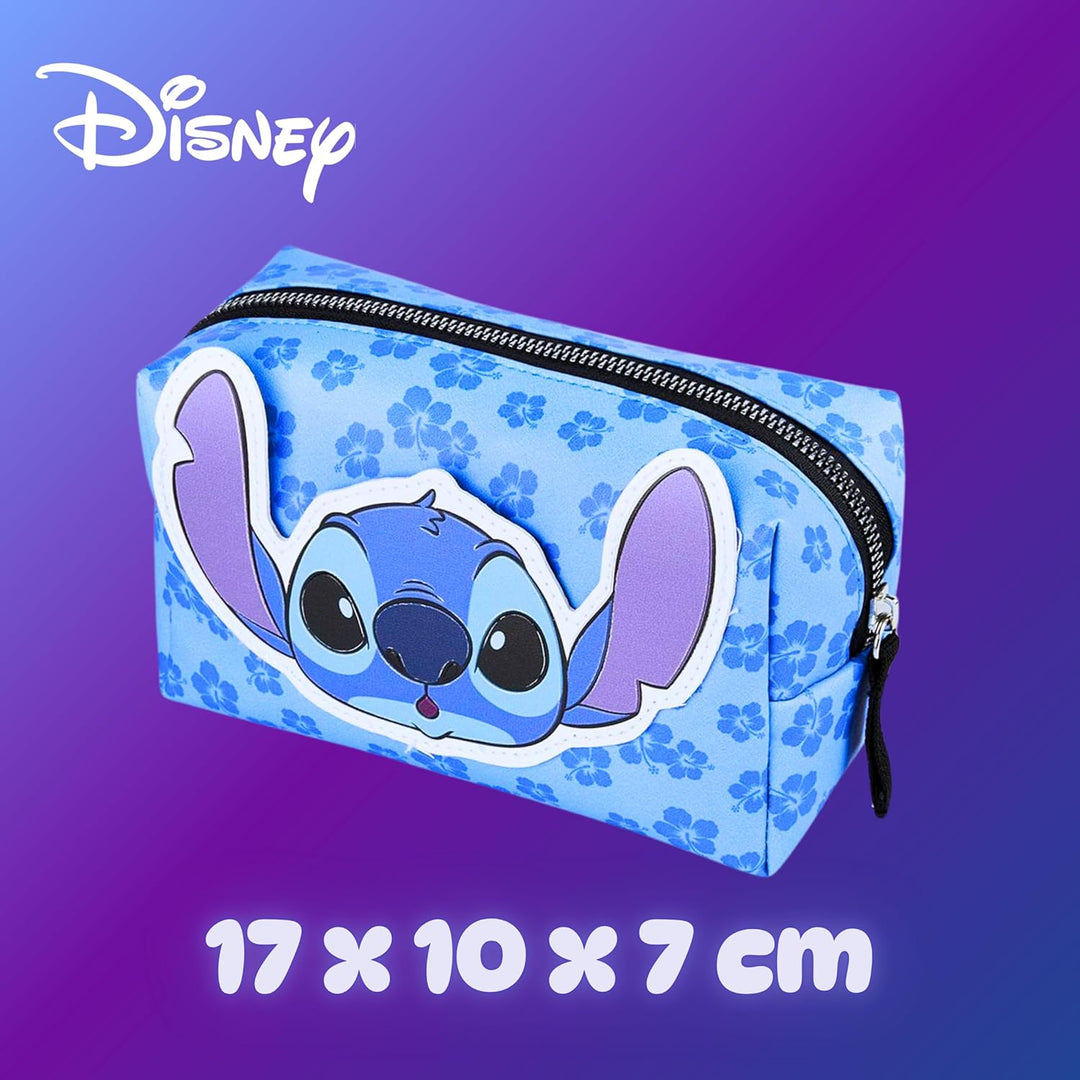 Disney Stitch Kosmetiktasche, Reise-Kosmetiktasche mit Blumenmuster, Geschenk für Mädchen, Frauen un