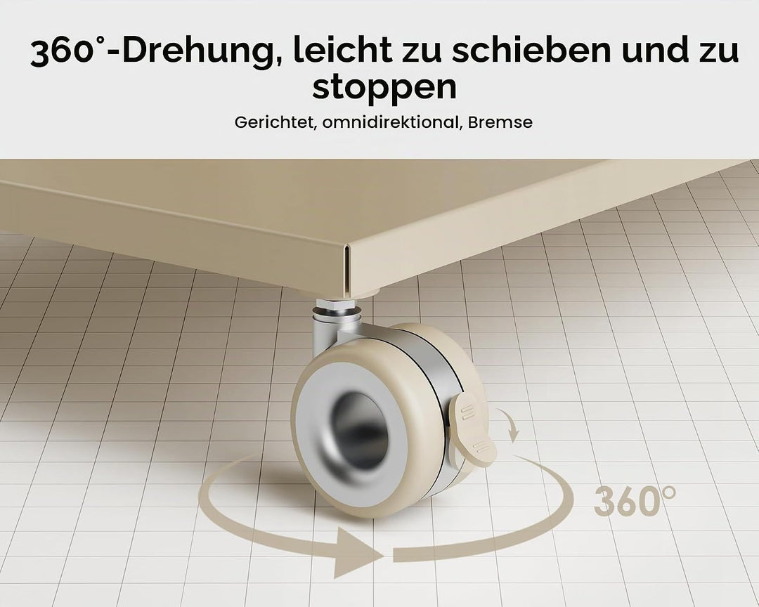 FITUEYES DESIGN Rollen 4er Set mit Bremse, M8 Gewinde, bis 80 kg belastbar, 360° Lenkrollen für Möbe