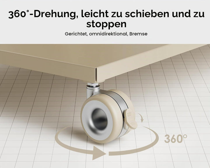 FITUEYES DESIGN Rollen 4er Set mit Bremse, M8 Gewinde, bis 80 kg belastbar, 360° Lenkrollen für Möbe