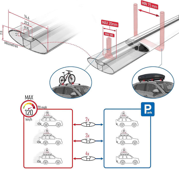 MDAK Kompatibel mit Citroen Berlingo 3 (K9) 2019-2022 Fly Model Relingträger Dachträger Auto Gepäckt
