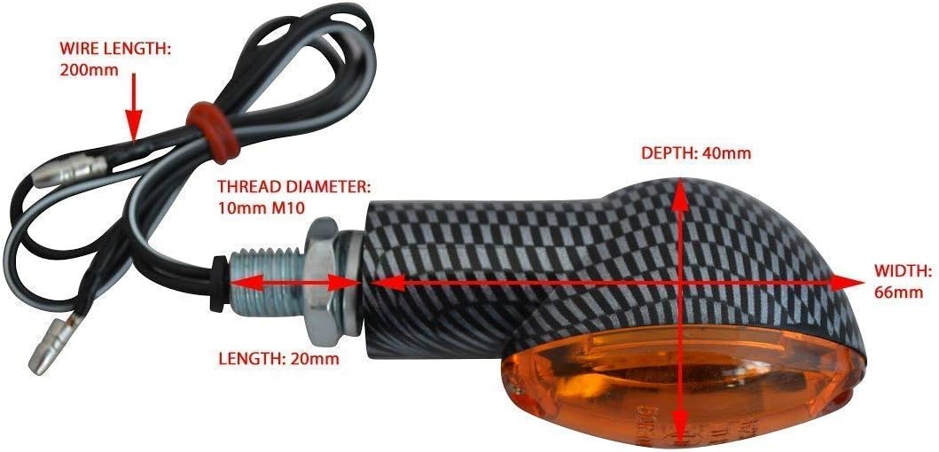 Blinker Motorrad 21W Carbon Optik - Oval - Paar