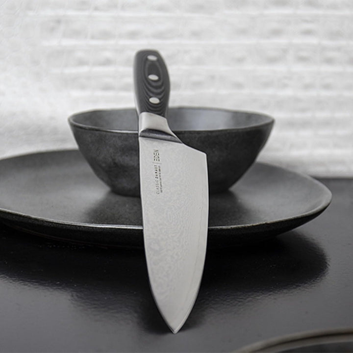 Eden Classic Damast Kochmesser 20 cm Küchenmesser EQ2030-020 Kochmesser für Gemüse, Früchte und Flei