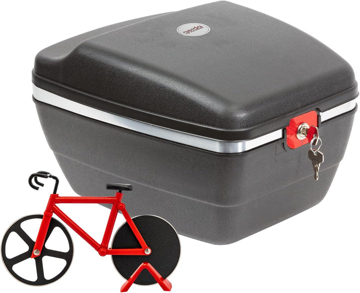 Westmark Fahrrad-Set: 1 Fahrradkoffer für alle Gepäckträger + 1 Pizzaschneider/-fahrrad, Kunststoff/