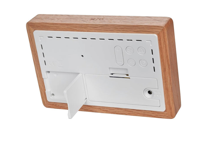 TFA Dostmann Funk-Wetterstation mit Aussensensor OAK, 35.1167.54, Wettervorhersage, mit Holz-Rahmen,