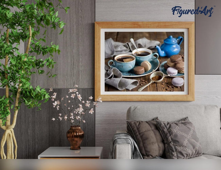 Figured'Art Malen Nach Zahlen Erwachsene Mit Rahmen Heisse Schokolade - Paint by Numbers Basteln DIY