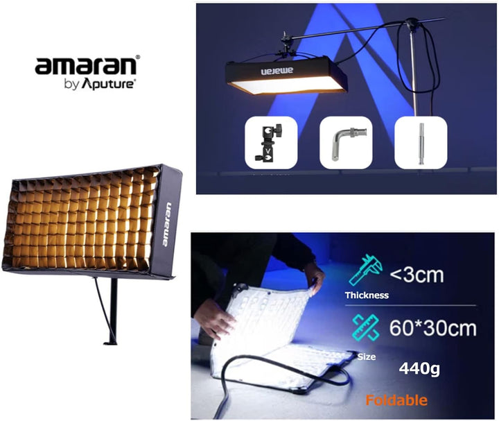 Aputure Amaran F21x 100W Flex LED Light Mat, Bi-Color 2500K-7500K Video Light Support DMX Sidus Link