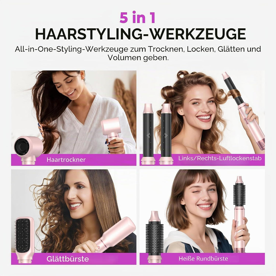 UMIGA Airstyler 5 in 1 Hairstyler Haarstyler Ionen Föhn Luft Lockenstab Magic Styler Warmluftbürste