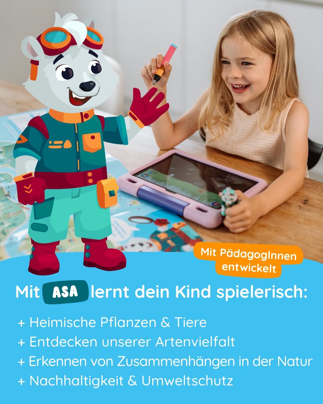 Edurino Figur Asa Unsere Natur ab 4 Jahren inkl. App | Heimische Pflanzen & Tiere | Artenvielfalt |