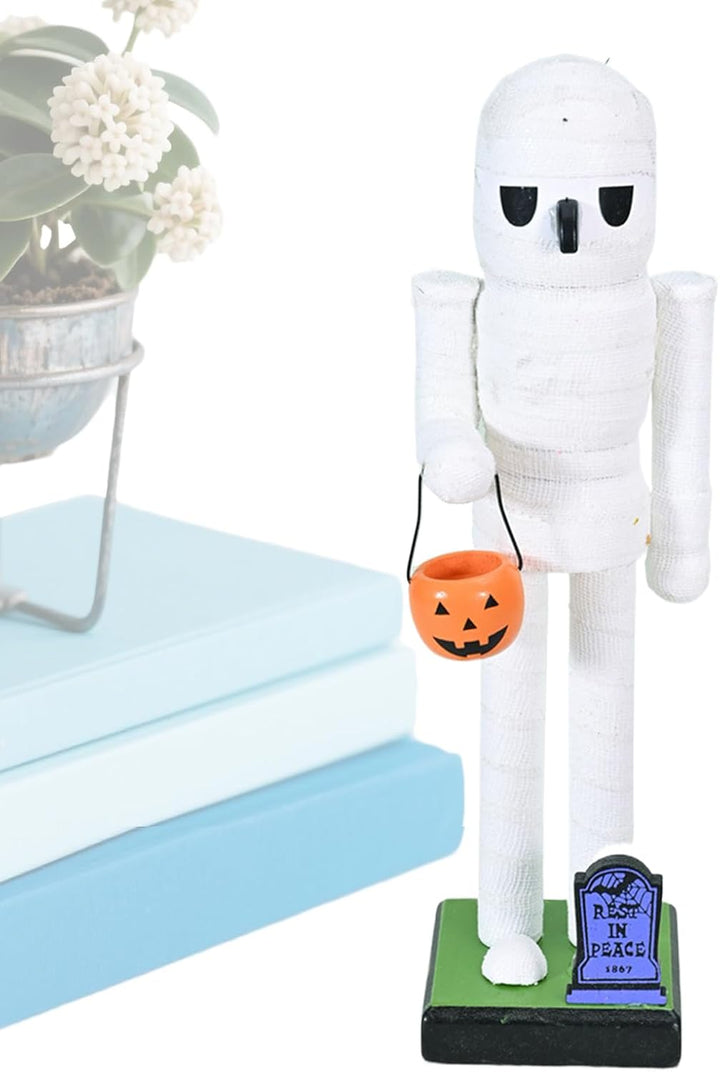 Generisch Halloween Holz-Nussknacker,Dekoration für Feiertage Skelett Kürbis Nussknacker | Geschenkt