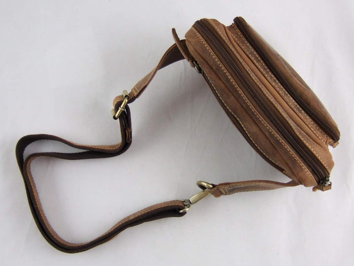 Greenburry Vintage Gürteltasche Leder 20 cm, Braun, Einheitsgrösse, braun, one Size