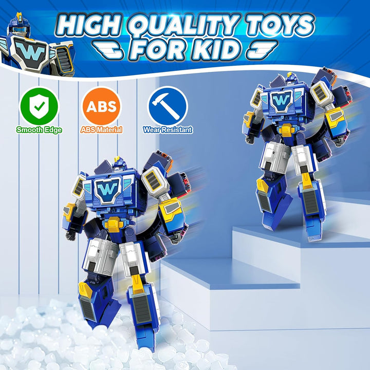 Super Wings 3-in-1 World Space Verwandelnder Roboter mit den Mini Figuren Jett und Dizzy, Verwandlun