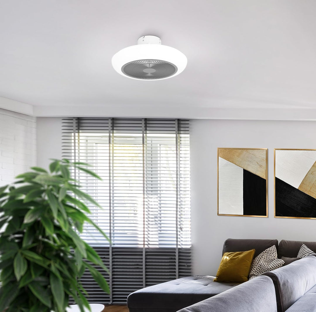 EGLO Deckenventilator mit Beleuchtung Sayulita, Ventilator Decke dimmbar mit Fernbedienung, Timer un