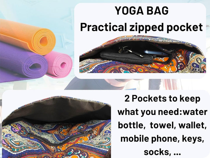 Yoga-Tasche für Matte und Handtuch, Kühltasche, Damen, für Matte, Handtuch, Mikrofaser, Yogatasche,