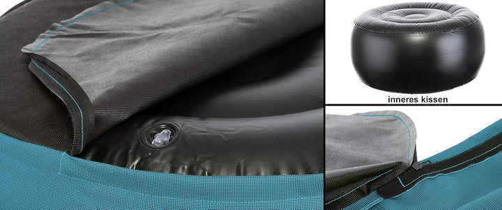 Brandsseller Outdoor Sitzhocker aufblasbar – Pouf Ø 55 x 25 cm – wasserabweisender Sitzsack für Gart