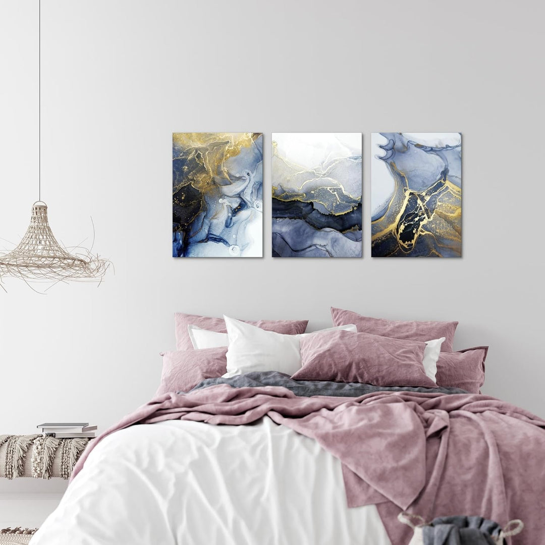 Novart Bilder Set Abstrakt - Kein Extra Rahmen benötigt - Wandbilder für Wohnzimmer Schlafzimmer Flu