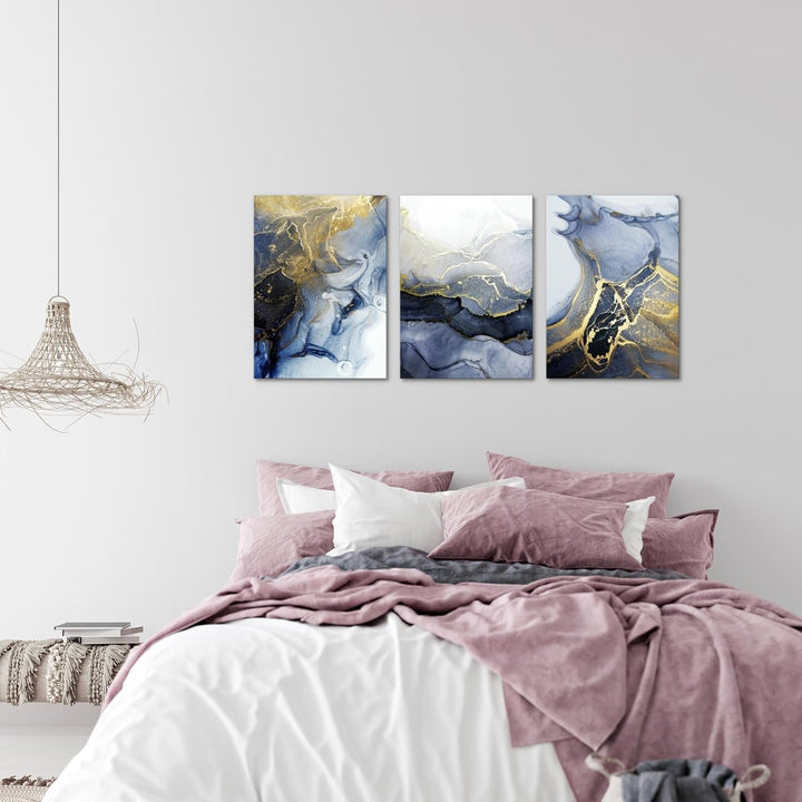 Novart Bilder Set Abstrakt - Kein Extra Rahmen benötigt - Wandbilder für Wohnzimmer Schlafzimmer Flu