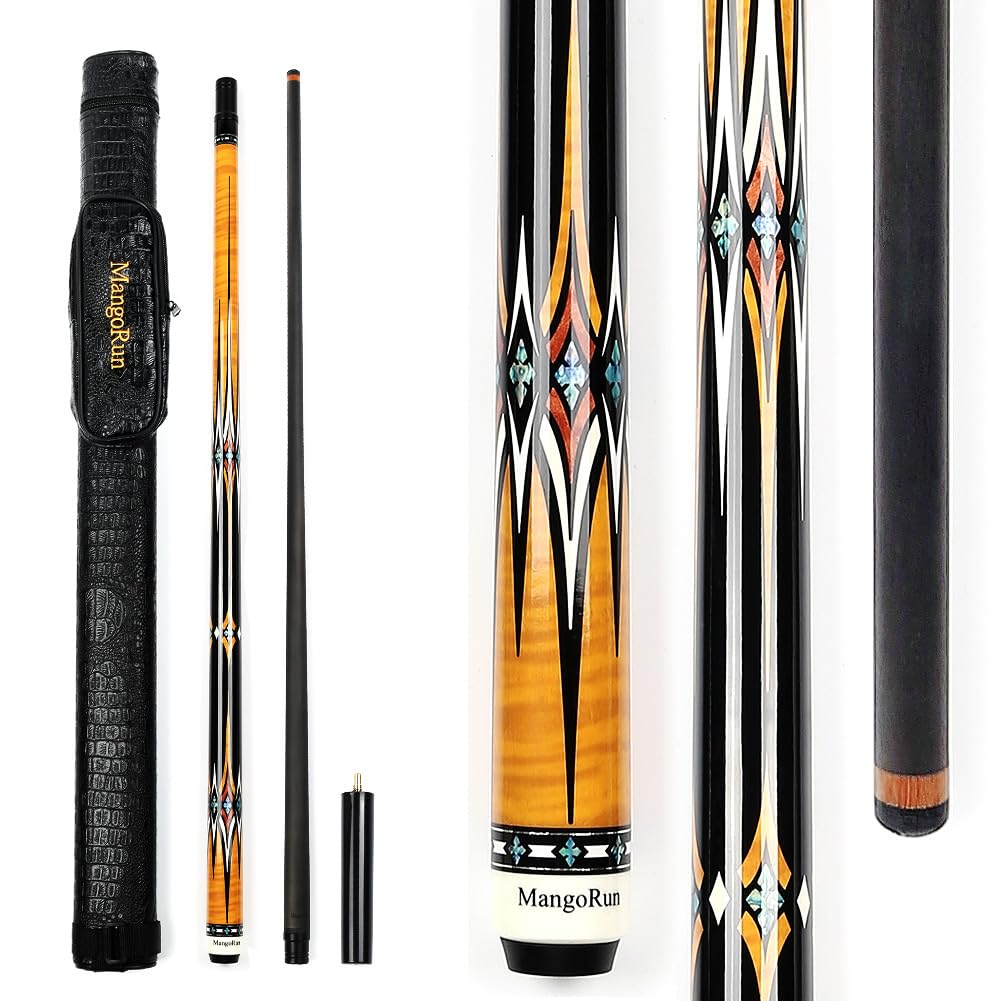 Carbon-Faser Pool Cue 12.5mm,1/2 Billard Queue Billardqueue mit geringer Durchbiegung, Etui-Set mit