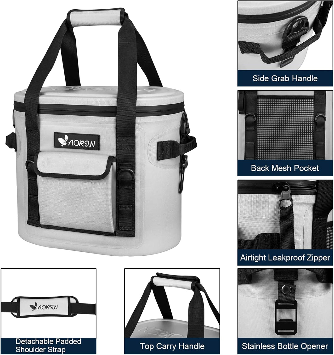 AORIN Kühltasche, 17L/20L kühlbox Wasserdicht, kühltasche klein, Schultergurt Kühlbox mit Flaschenöf