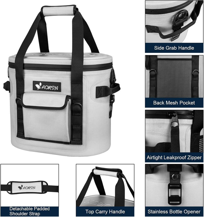 AORIN Kühltasche, 17L/20L kühlbox Wasserdicht, kühltasche klein, Schultergurt Kühlbox mit Flaschenöf