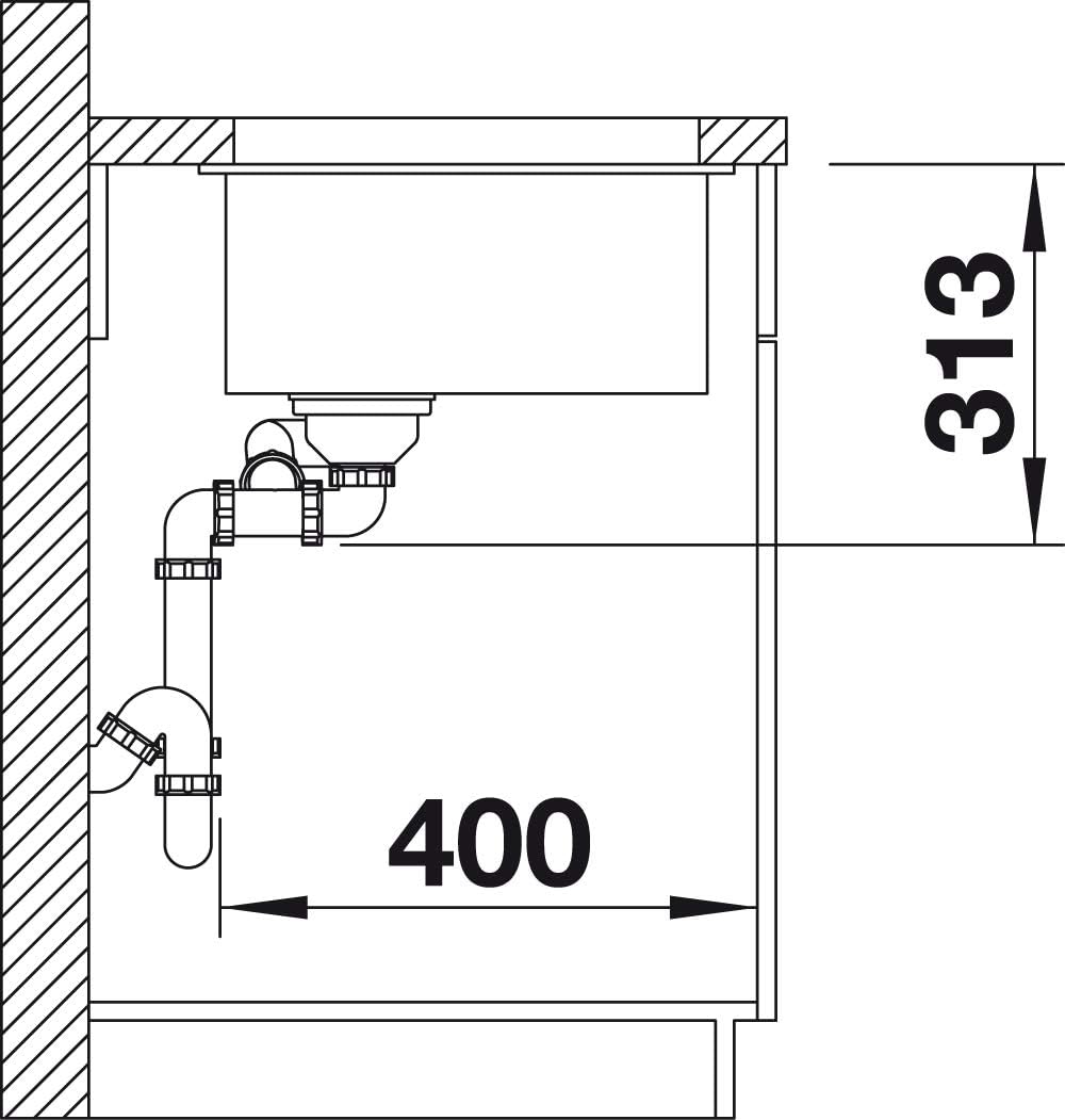 BLANCO SUBLINE 340/160-U | SILGRANIT cafe | Einbauart: Unterbau | Hauptbecken rechts | ohne Ablauffe