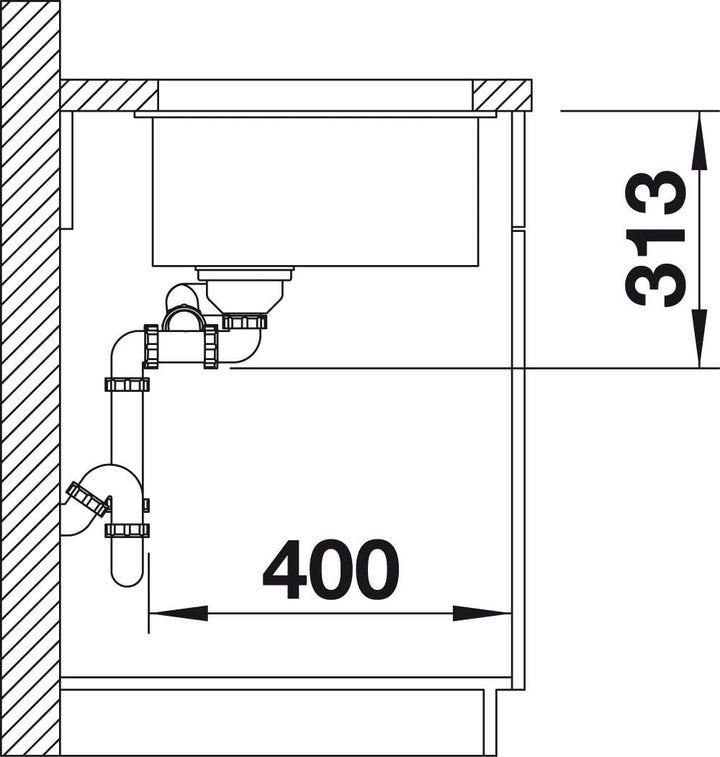 BLANCO SUBLINE 340/160-U | SILGRANIT anthrazit | Einbauart: Unterbau | Hauptbecken rechts | ohne Abl