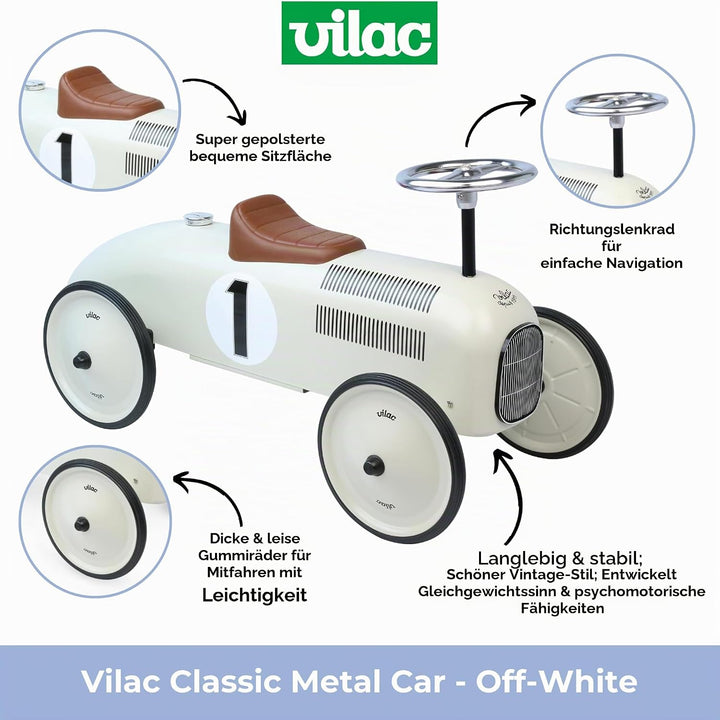 Vilac Metal Car, Creme, Creme