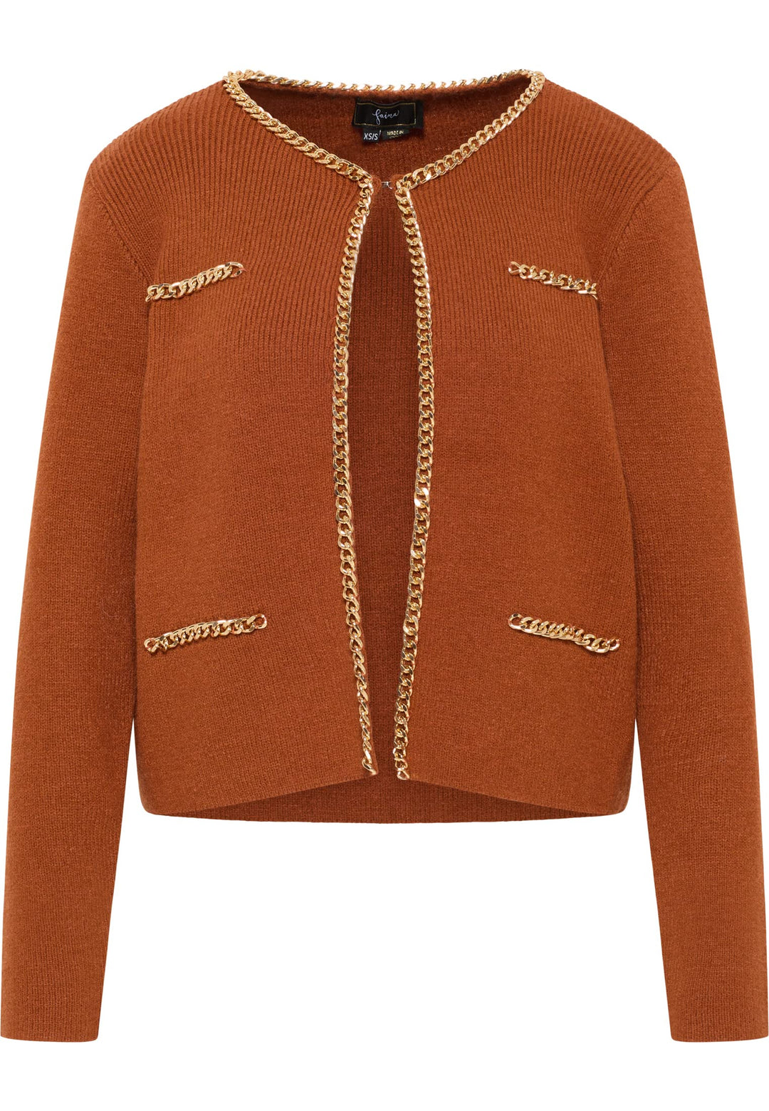 faina Damen Strickjacke M-L Dunkelkamel, M-L Dunkelkamel